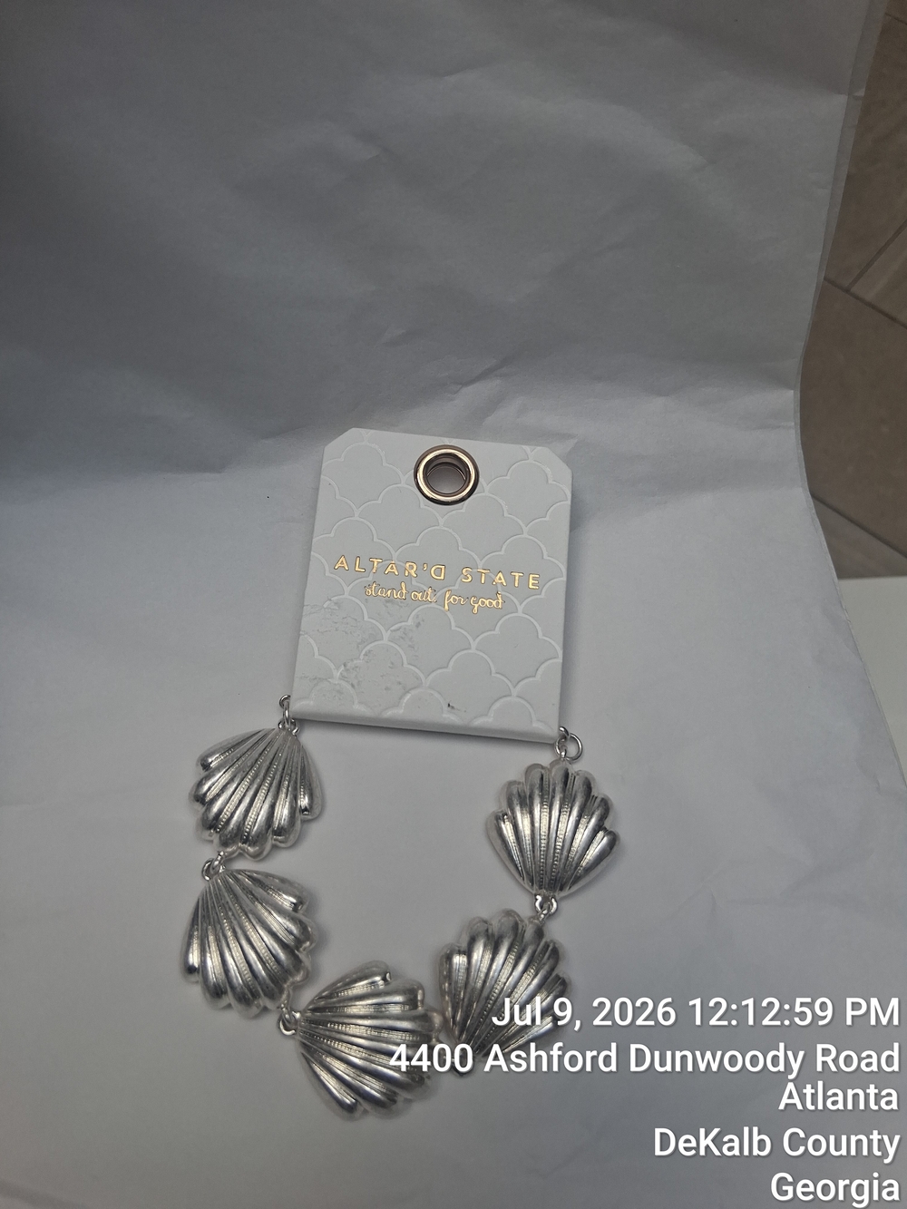 Altar'd State Silver Shell Charm Bracelet